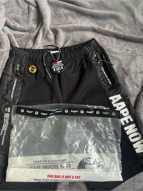 AAPE NOW! Men's Black Athletic Shorts